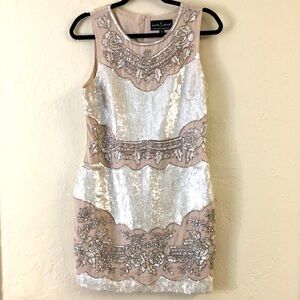 Needle & Thread Sequins Sleeveless Dress 8 Pink Wedding Evening Formal Party